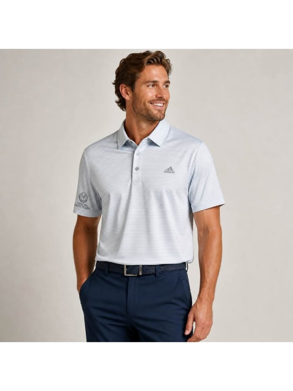 Adidas Golf Polo – Men’s Large (Grey Micro Stripe)